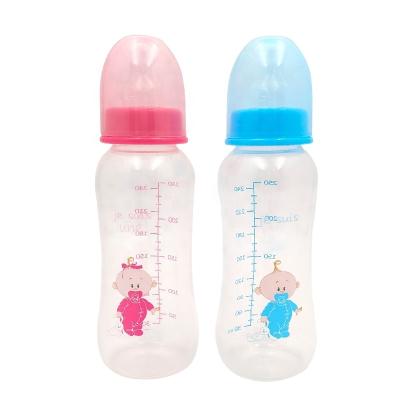 China BPA Free Babies Milk Bottle Eco-Friendly 250ml Food Grade PP Supplies Infant BPA Free Silicone Nipple Bottle Custom Logo for sale