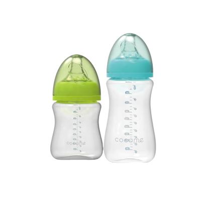 China OEM/ODM BPA Free Nipple BPA Free Clear Plastic Goods PP Silicone Plastic Infant Hands Free 150/250ml Custom Bottle Baby Care for sale