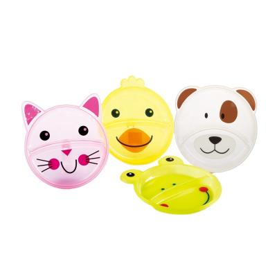 China Custom BPA Free Food Tableware for Toddlers BPA Free PP Printed Animal Kids Dish Carer Cat Feeding Baby Feeding Plate Cute for sale