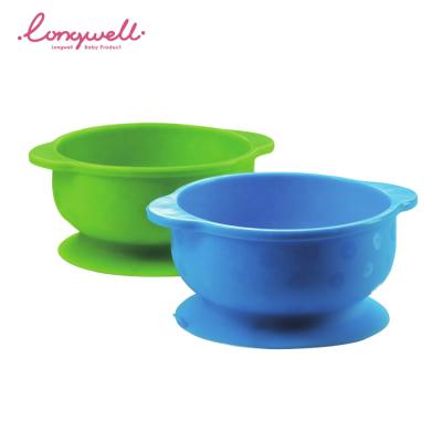 China BPA Free Ningbo Longwell Safety For Eating Infant Tableware BPA Logo Silicone Suction Bowl Baby Free Custom Food Bowls Sucker Dinnerware for sale