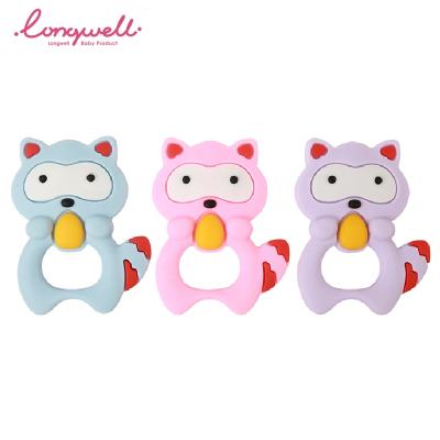 China Wholesale Cute Ningbo Longwell Baby Silicone Teether Squirrel Teething Chewing Sharp Training Teethers Toy Sensory Animals Silicone Baby Teether for sale