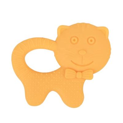 China Baby Silicone Teether Baby Sensory Toys Longwell Factory Teething Biting Training Orange To Customize EN71 Boilable Silicone Teether Animal Cat Wholesale for sale