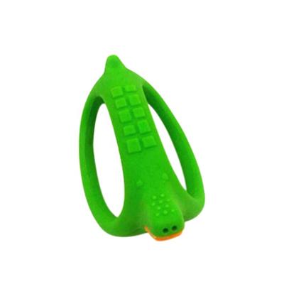 China Cute Baby Silicone Teeth Milk Teeth Animals Crocodile Green Color Customize Chewing Toys Infant EN71 LFGB Manufacturer Wholesale Silicone Teether for sale