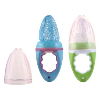 China BPA Free Custom Feeding Baby Food Fruit Feeder Training Nipple With Lid Plug PP BPA Defensive Stance Fruits And Vegetables Easy Bite Bag for sale