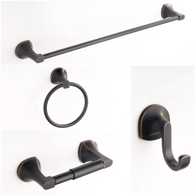 China Sustainable Bathroom Accessories Black Hardware Set 4 Sets Hotel Wall Mounted Home Accessory for sale