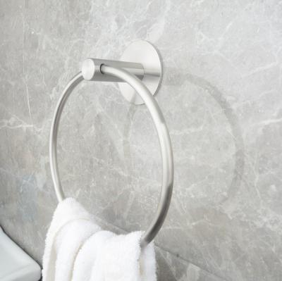 China Sustainable Bathroom Accessories Polished Nickel Chrome Plated Bath Ring Holder Room Stainless Steel Towel Hanging Hand Towel for sale