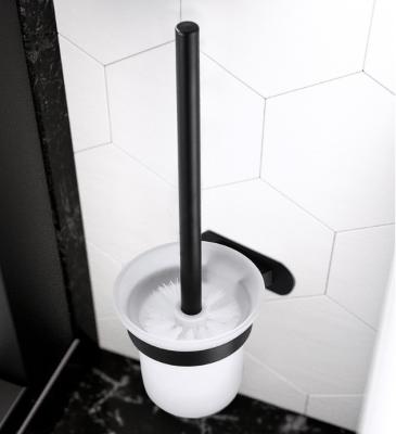 China Modern Free Standing Nail Wall Mounted Bathroom Accessories Aluminum Toilet Brush Holder for sale