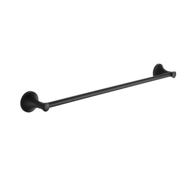 China Modern Bathroom Hardware Hotel Black Stainless Steel Bathroom Rack Modern Single Towel Rack for sale