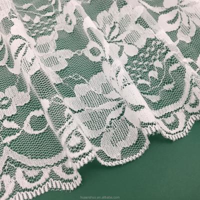 China 5.5inch double elastic edge decorative cheap nylon lace trim for lingerie or luxury stretch trim for ladies dress for sale