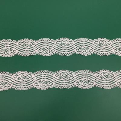 China Decorative double edge wrap 5cm elastic elastic knitted lace trim for lingerie or ladies dress just a trim for sale