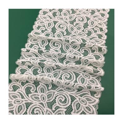 China 17cm Double Edge Elastic Decorative Wrap Knitted African Wedding Lace Trim For Lingerie Or African Wedding Dress Wholesale for sale