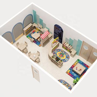 China Nursery Kids Classroom Modern Design For 12 Years Old Children 2-4 Years Old Solid Wood Preschool Furniture for sale