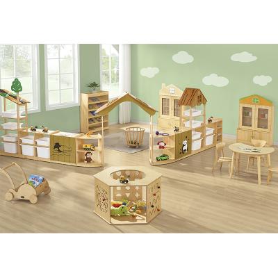 China Modern Cheap Moetry Childcare Furniture Set Wooden Forest Children's Classroom Furniture for sale