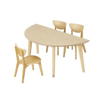 China Modern Modern Moetry School Table Sets Classroom Student Desk Chair Semi Round Table Pre Kindergarten for sale