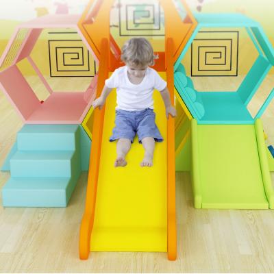 China Moetry Soft Play Equipment Environmental/Portable/Durable Modern Indoor Kids Playground With Slides PVC Coated Honeycomb Play Structure for sale