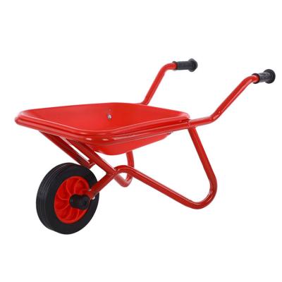 China Moetry Durable Daycare Kindergarten Tricycle Labor Force Kids Sturdy Vehicle Wheelbarrow Single Wheel Cart For Sand Play for sale