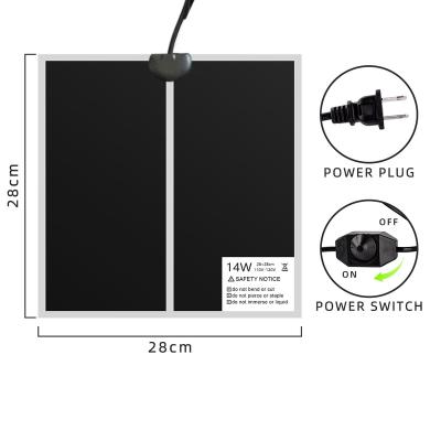 China High Quality Cheap Price 28*28cm Reptile 14w Electric Heat Heating Mat For Reptile Terrarium for sale