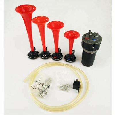 China Red ABS Plastic Four Trumpets With Mail Music Air Horn Melody Call For Cars for sale