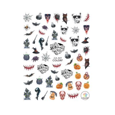 China Nail Art Halloween Festival Series Nail Art Wraps Halloween Festival Style CA Series Sticker and Decal with Pumpkin for sale