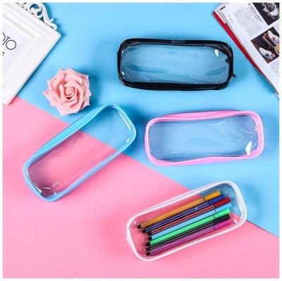 China The fashionable pencil case 20*8*3.8cm PVC fashionable transparent girls pencil case for school promotion for sale