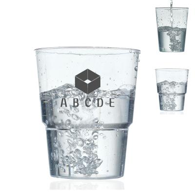 China Wholesale Unbreakable Customized Logo Low MOQ 7 oz Clear Rocks Styrenic Plastic Cup for sale