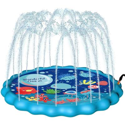 China Easy Carry Inflatable Game Mat Toy Splash Pad Wall Water Pool Baby Food Sprinkler Child Safe Funny Running Easy Play for sale