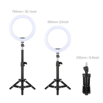 China Ideo Recording RGB Selfie Ringlight with Tripod Stand 10inch LED Live Stream Make Up Ring Light with Mobile Phone Stand Ring Light for sale