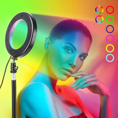 China Ideo Recording Amazon Photographic Lighting Hot Selling Live Beauty Makeup Full Set 8 Inch RGB Led Ring Light for sale