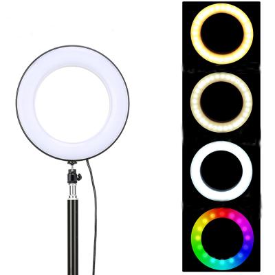 China Ideo Recording Zomei 8inch RGB Selfie Ring Light with Stand, LED Circle Light for Photography, Makeup Lighting for sale