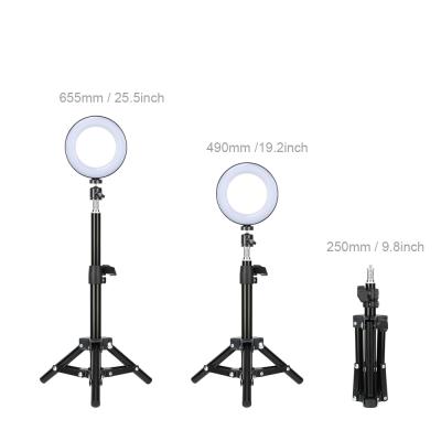 China Mini Zomei 6 Inch Adjustable Color Temperature Led Ring Light With Tripod RGB Light For Video Playback Makeup for sale