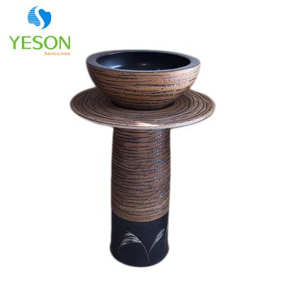 China Pedestal Wash Basin Fancy Design Bathroom Pedestal Sink for sale