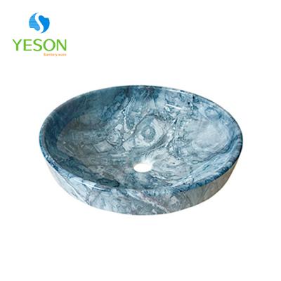 China Without Faucet Marble Glazed Ceramic Bathroom Countertops Vessel Sink Bathroom Sink for sale