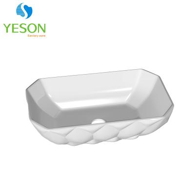 China Modern Glossy White Special Corner Diamond Sink Rectangular Sanitaryware for sale