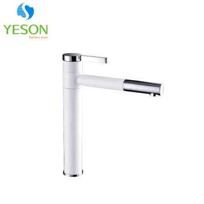 China Sense Faucets New Design Chrome Lavatory Faucet Cartridge White Ceramic Basin Faucet for sale