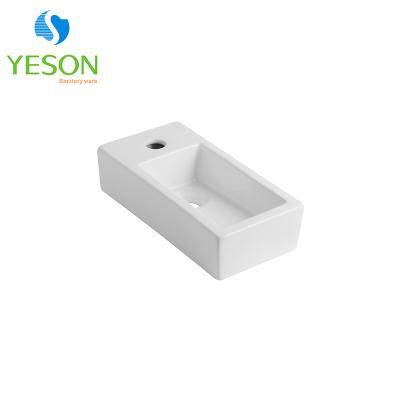 China RS1134L Modern Glossy White Ceramic Bathroom Wall Hanging Small Corner Sink for sale