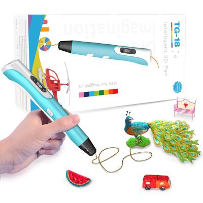 China Unobstructed Hot Designer Kids 3D Pen DIY 3D Printing PLA Filament Pens 3d Pen 3 Starter Colors for sale