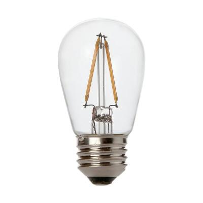 China Hot Sale Garden In Stock 220V 120V Sockets S14 2W Warm White Clear Globe LED 2700K E27 Glass Filament Bulb for sale