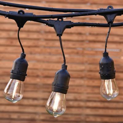 China White Edison Bulbs Connectable E27 48ft LED String Light Christmas Garden Outdoor Wall Decoration with Hanging Sockets LED String Light for sale