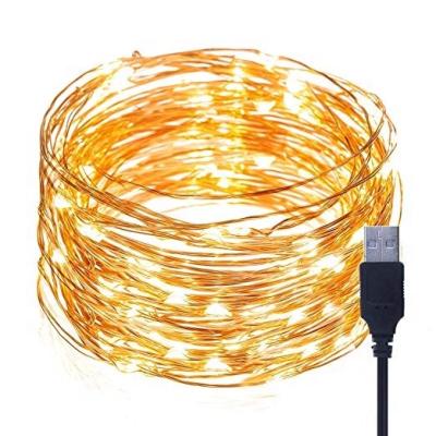 China Halloween 5v Solar Christmas Solar String Light Copper Silver Wire Led Lights Wedding Bedroom Home Decor String Lights for sale