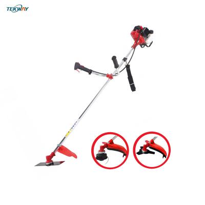 China 2-Stroke 52cc 2 3T Function Grass Cutter Machine Brush Cutter and Nylon Blades for sale