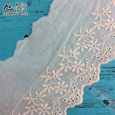 China Machinery Sustainable African French 100% Cotton Embroidered Lace for sale