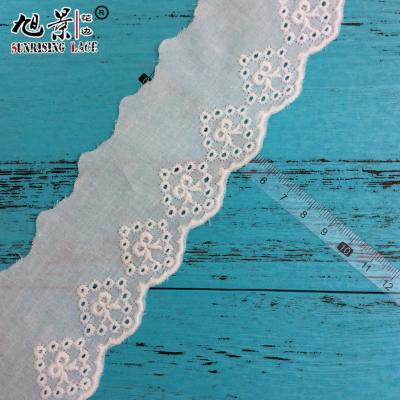 China 2018 Sustainable Lace Flower Embroidery Cotton Eyelet Lace for sale