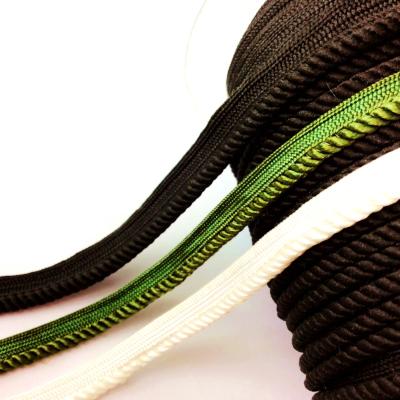 China Sustainable Polyester Bias Narrow Woven Band Piping Silk Rope for sale