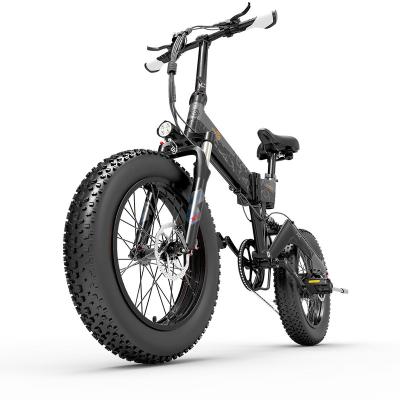 China Popular electric bicycle strong motor 1000W folding 20 inch BEZIOR XF200 fat tire electric bike for sale