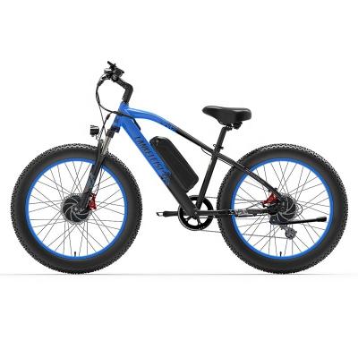 China Launch Products Aluminum Alloy 17.5 AH Lithium Ion Batteries Motor Plus Tire LANKELEISI MG740 26 Inch Electric Mountain Bike 1000W Fat for sale