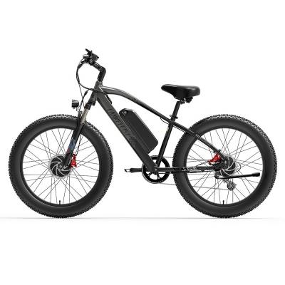 China Aluminum alloy hot style to recommend 17.5 AH lithium ion batteries motor plus tire LANKELEISI MG740 26 inch electric mountain bike 1000W fat for sale