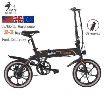 China Aluminum Alloy T/T Selling as Niubility B16 Leisure Urban Bicycle 36V 350W Lithium Battery Household Electric Folding Hot Cakes for sale