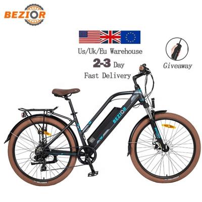 China BEZIOR Same Day Aluminum Alloy M1 M2 Electric Bicycle Integrated Wheel Electric Bicycle 500W Leisure Electric Urban Bicycle for sale