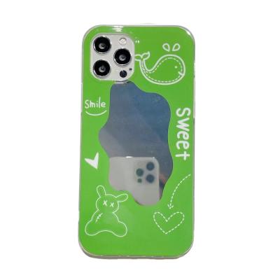 China Green Shockproof Beautiful Makeup Dolphin Lake Mirror Cell Phone Case For iPhone 11 for sale