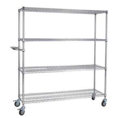 China Various Styles Adjustable Display Hand Shelves Storage Rack Trolley Cart With Wheels for sale